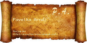 Pavelka Arnó névjegykártya